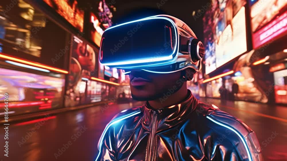 Future digital technology metaverse game and entertainment, A man having fun play VR virtual reality goggle, sport game 3D cyber space futuristic neon colorful background Future digital technology metaverse game and entertainment, A man having fun play VR virtual reality goggle, sport game 3D cyber space futuristic neon colorful background