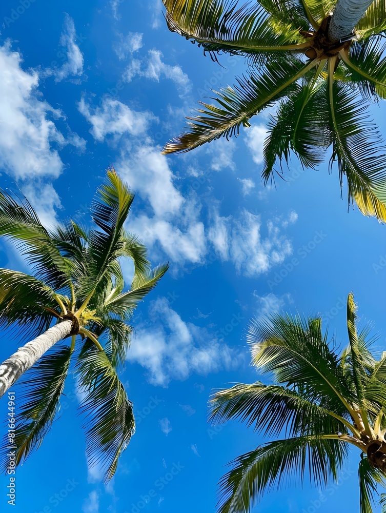 Fototapeta premium Palm Trees and Blue Skies at Miami Beach