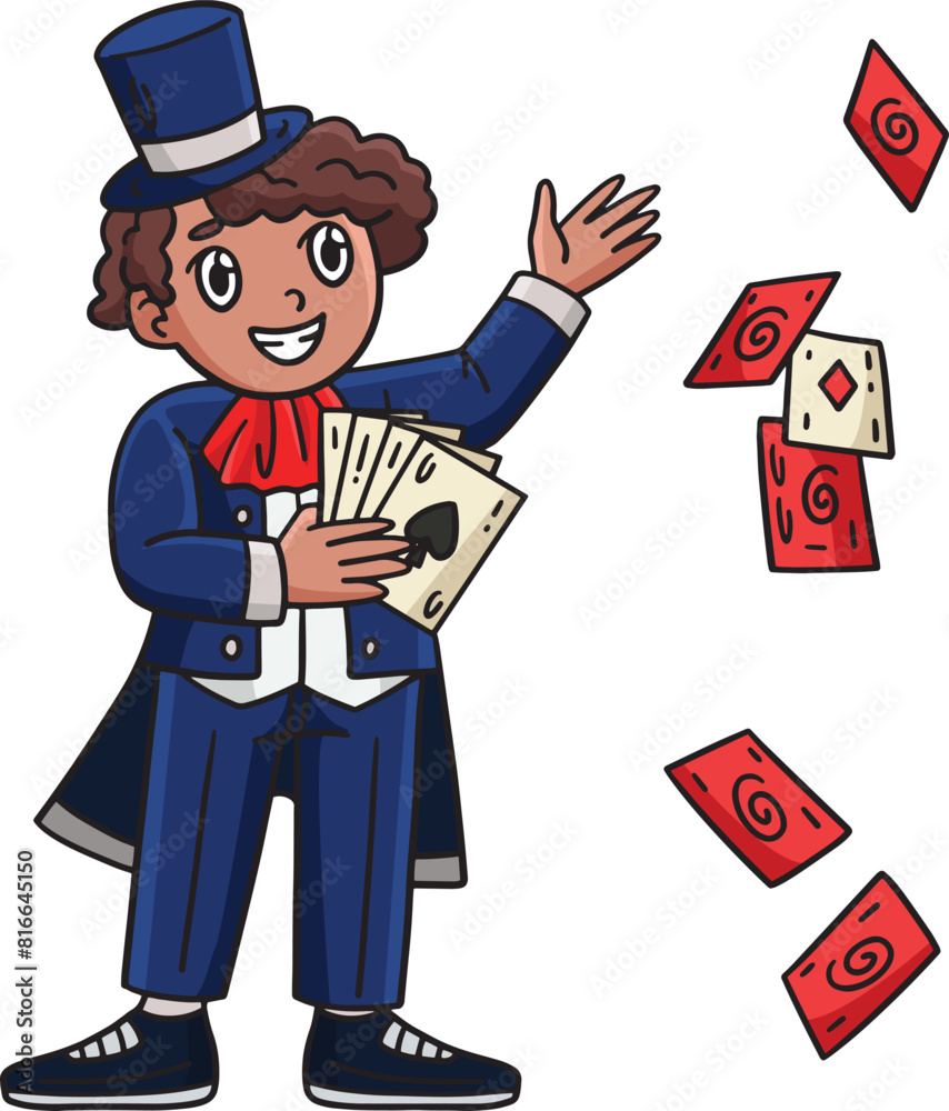 Circus Master Holing Poker Cards Cartoon Clipart Circus Master Holing Poker Cards Cartoon Clipart