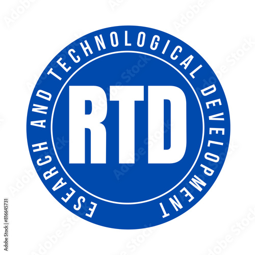 RTD research and technological development symbol icon