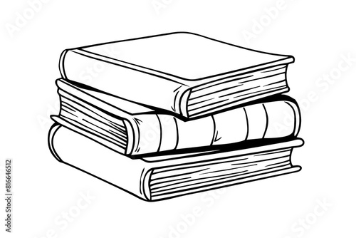 Stack of books for children coloring page or page