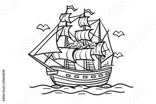 Ship for children coloring page