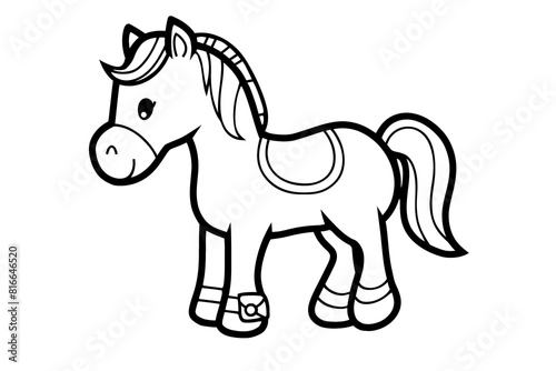 Toy horse for children coloring book or page