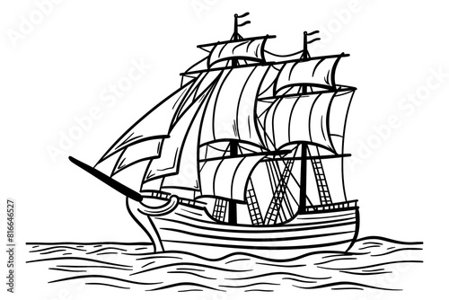 Ship for children coloring page or book