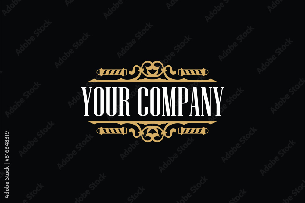 Fototapeta premium Classic Vintage Badge Array Selection Barber