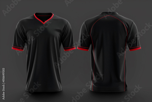 black jersey template for team club, jersey sport, front and back, Tshirt mockup sports jersey template design for football soccer, racing, gaming, sports jersey