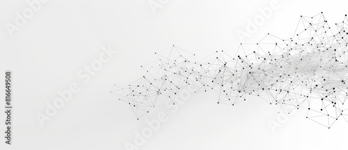 Detailed close-up of a white abstract network with interconnected nodes and lines on a graph background, symbolizing data analysis and connections..