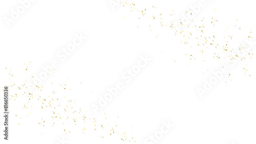 Gold glitter texture. Isolated hexagonal sequins on white background.