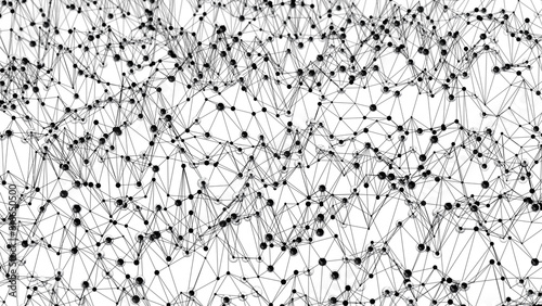 black transforming polygonal plexus dots with glass spheres, figure, sci-fi retro futuristic sci-fi minimalistic design, bokeh soft focus