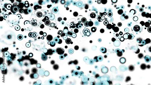futuristic sci-fi background, pulsating glowing black and glass moving spheres