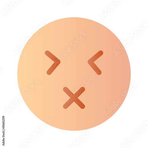 Sour face emoji icon, creative and premium vector