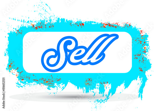 Word sell colourful 3d render illustration on white background.
