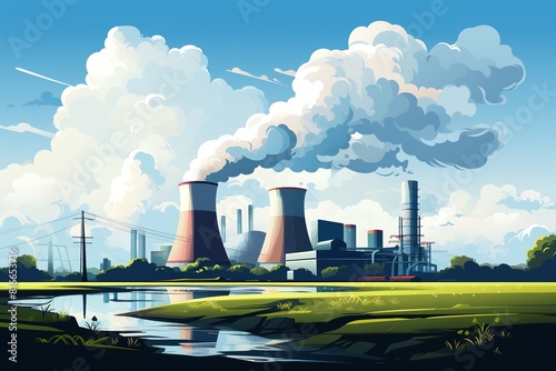 A nuclear power plant (NPP) illustration