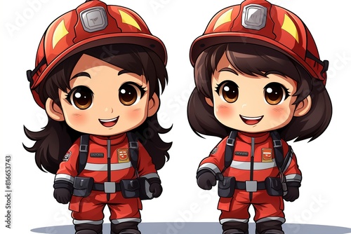Two firefighters illustration