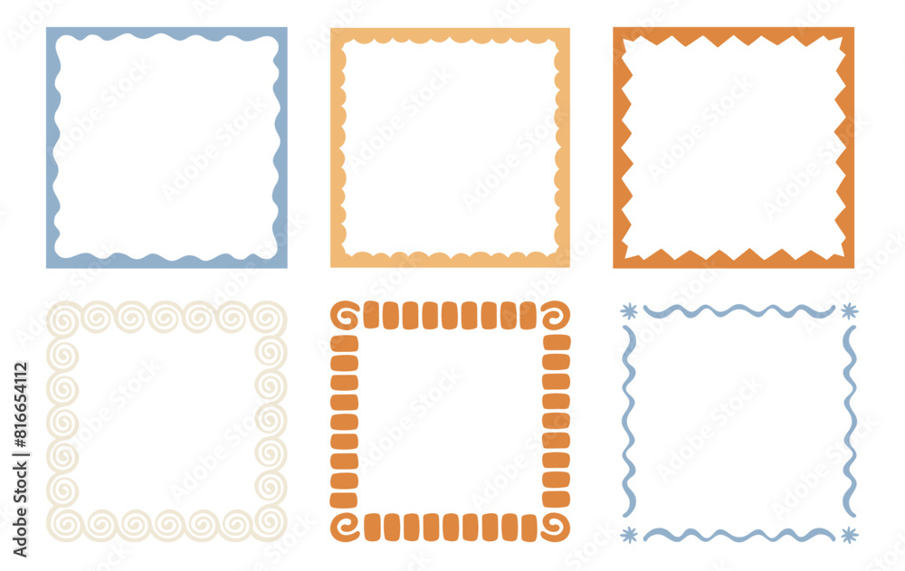 Vector set of linear frames and borders - abstract design elements for decoration or logo design templates in modern minimalist style with copy space for text, boho summer style.. Vector set of linear frames and borders - abstract design elements for decoration or logo design templates in modern minimalist style with copy space for text, boho summer style..