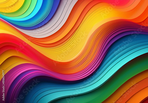 abstract colorful wavy layered paper background