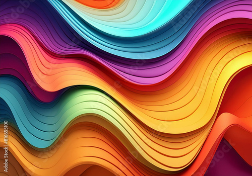 abstract colorful wavy layered paper background