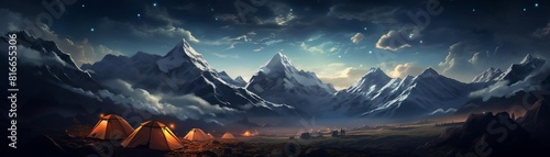 The majestic mountain range is a sight to behold photo