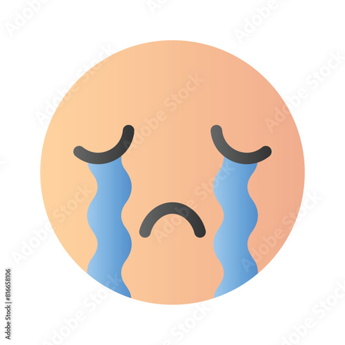Get this amazing crying emoji vector design, customizable vector