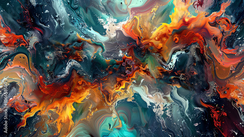 A beautiful abstract painting  full of vibrant colors and energy