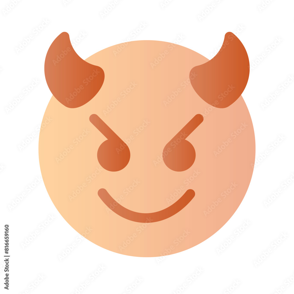 Scary devil with horns, customizable emoji icon in trendy style Scary devil with horns, customizable emoji icon in trendy style