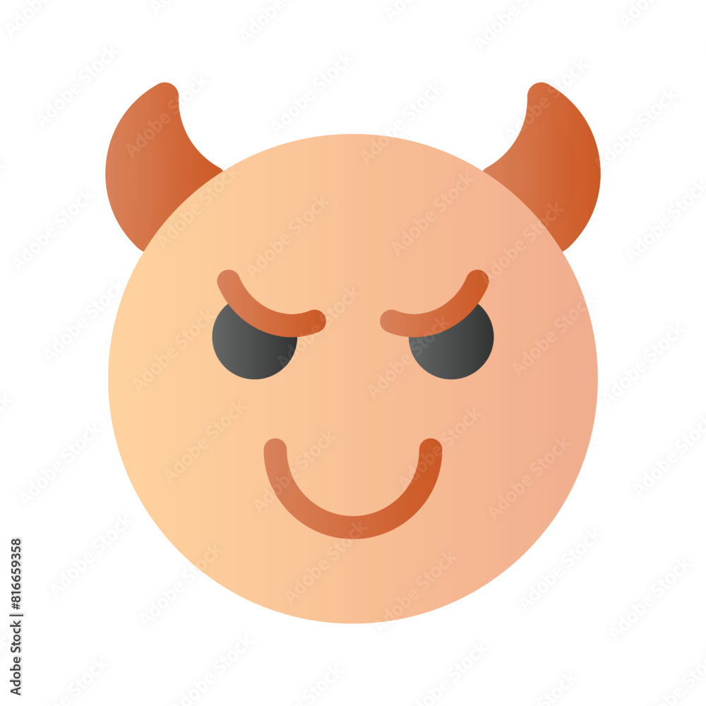 Scary devil with horns, customizable emoji icon in trendy style Scary devil with horns, customizable emoji icon in trendy style