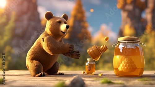 bear and honey photo