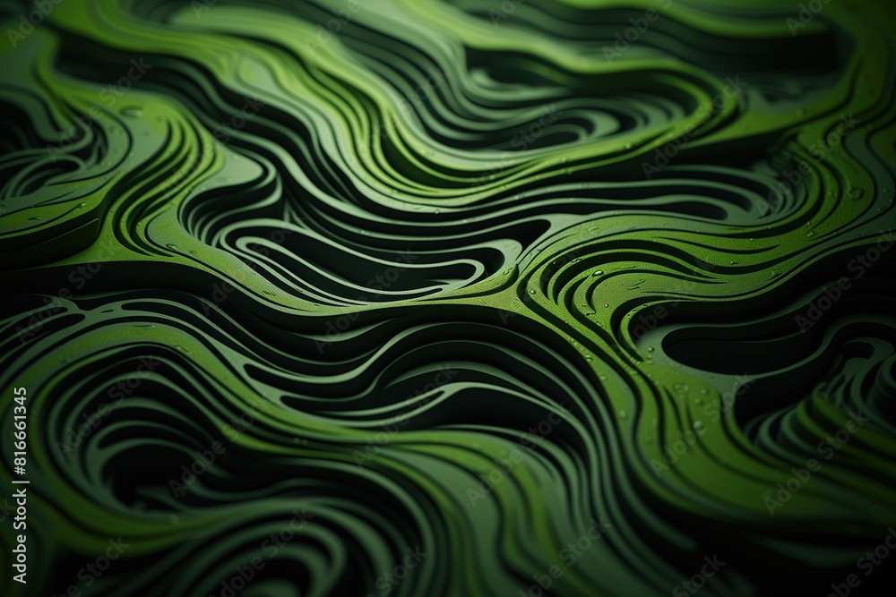 Fototapeta premium Abstract green wavy background