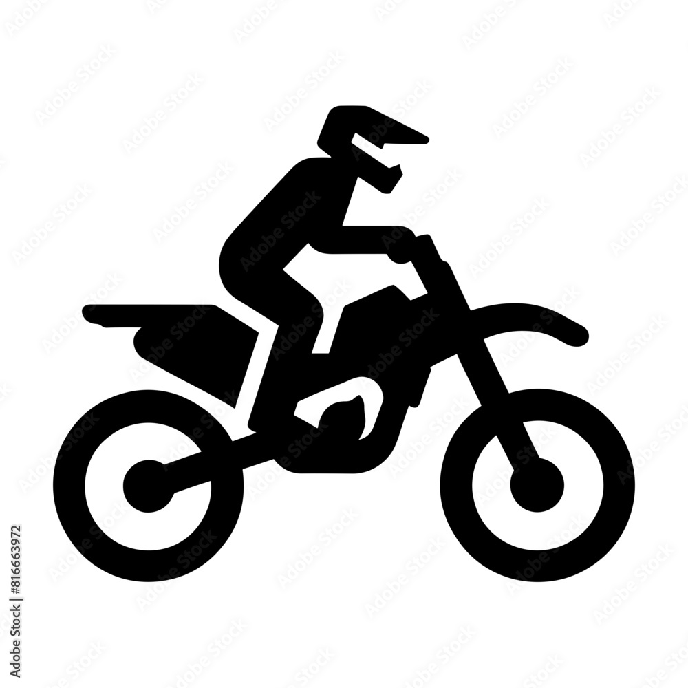 Motocross Action Captured in Vector Silhouette Illustration