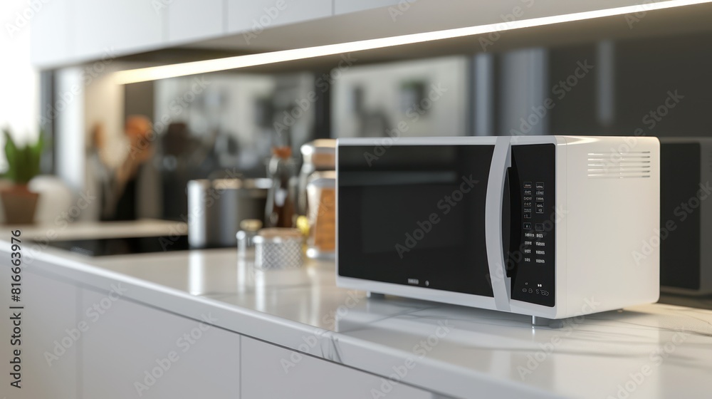 white and black microwave Placed in a contemporary kitchen In a beautiful and appropriate way white and black microwave Placed in a contemporary kitchen In a beautiful and appropriate way