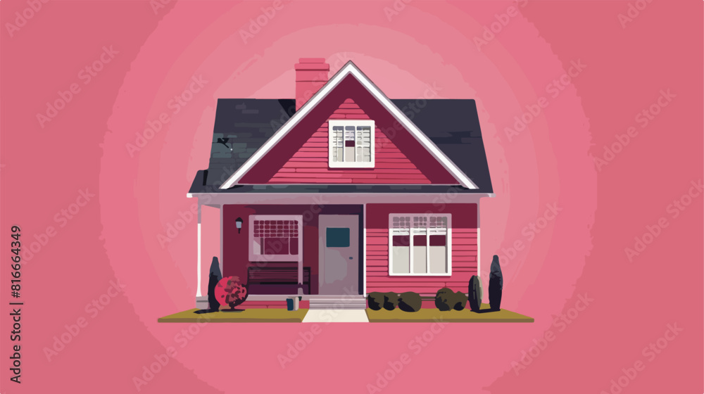 Real estate design over pink background vector