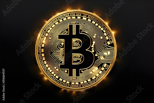 bitcoin-with-glowing-lightsgold-bitcoin-symbol-coins-on-black-background