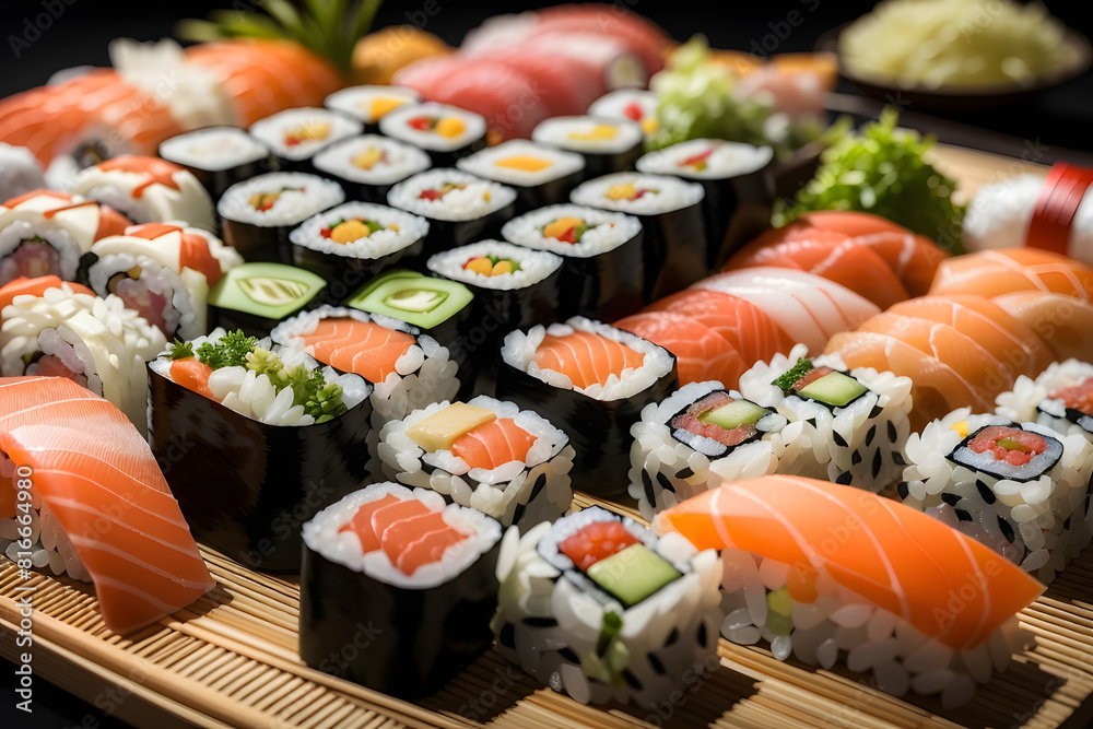 sushi and chopsticks sushi and chopsticks