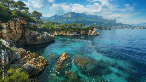 The rugged cliffs of the coastline's rocky coastline