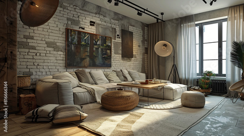 Interior of stylish living room