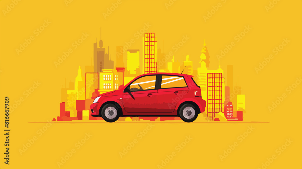 Rent a car design over yellow background vector