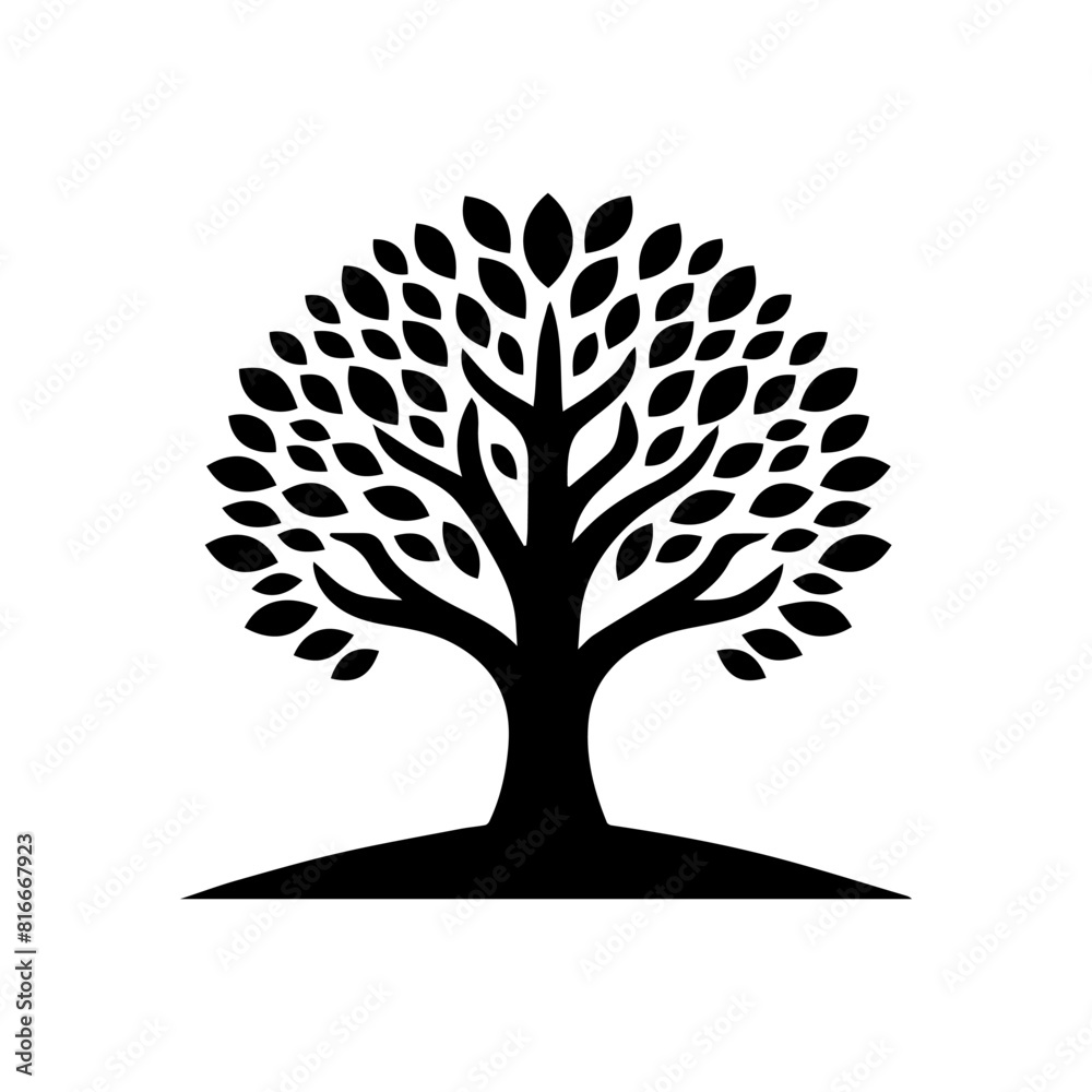 ПечатьTree logo design. Tree icon isolated. Black tree symbol with leaves. Vector illustration. ПечатьTree logo design. Tree icon isolated. Black tree symbol with leaves. Vector illustration.