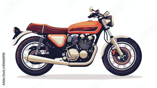 Retro urban motorcycle classic icon Vector style vector