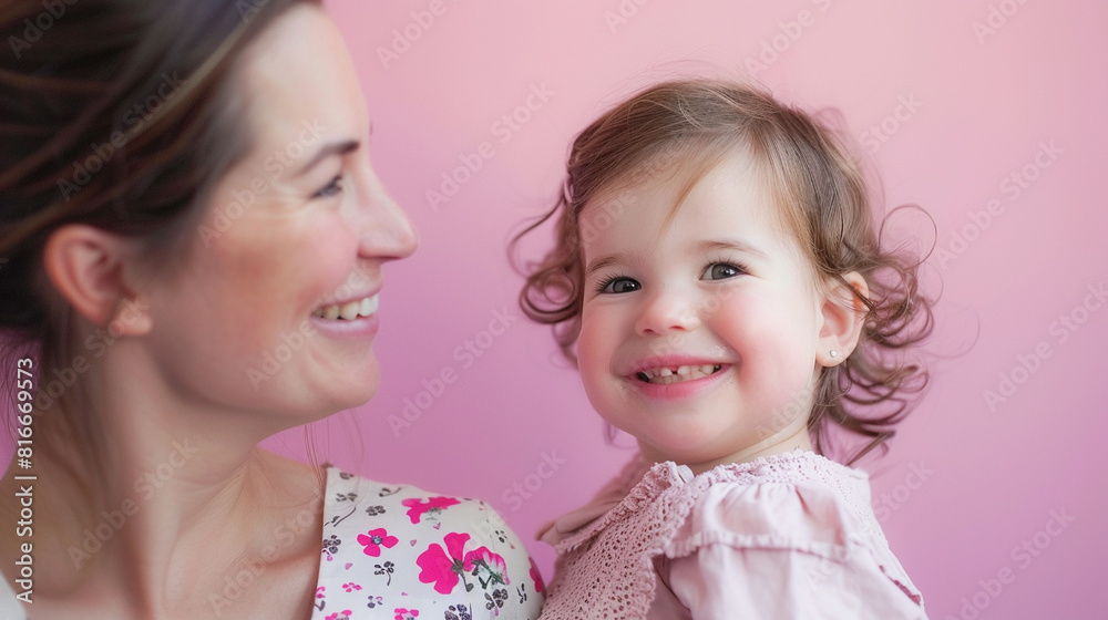 Mother and beautiful young daughter together celebrating Mother’s Day Mother and beautiful young daughter together celebrating Mother’s Day