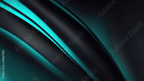 Abstract Black turquoise color smooth blurred background
