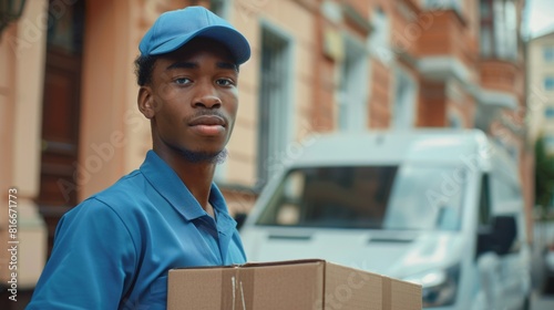 Delivery Man Holding a Package
