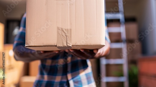 Delivery Man Carrying a Package photo