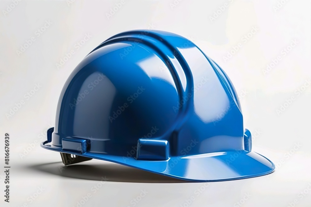 blue hard hat. construction helmet isolated on white background.