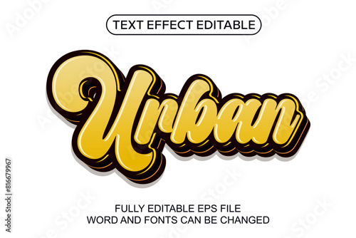 3d text effect sticker vector editable