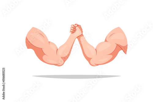 Arm wrestling fighting vector isolated on white background