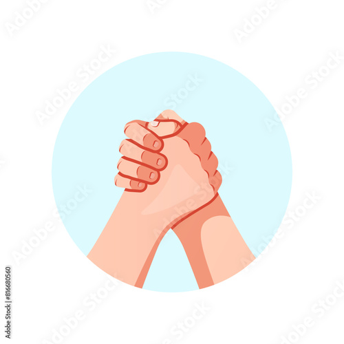 Arm wrestling fighting vector isolated on white background