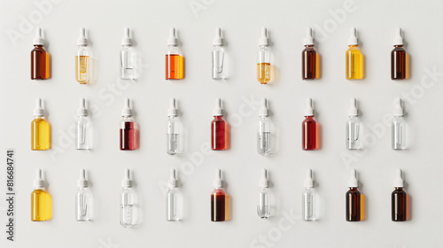 Medical ampules on white background