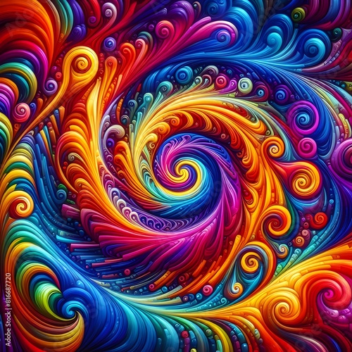 Vibrant Vertex abstract colorful shapes swirling and converging in a radiant display