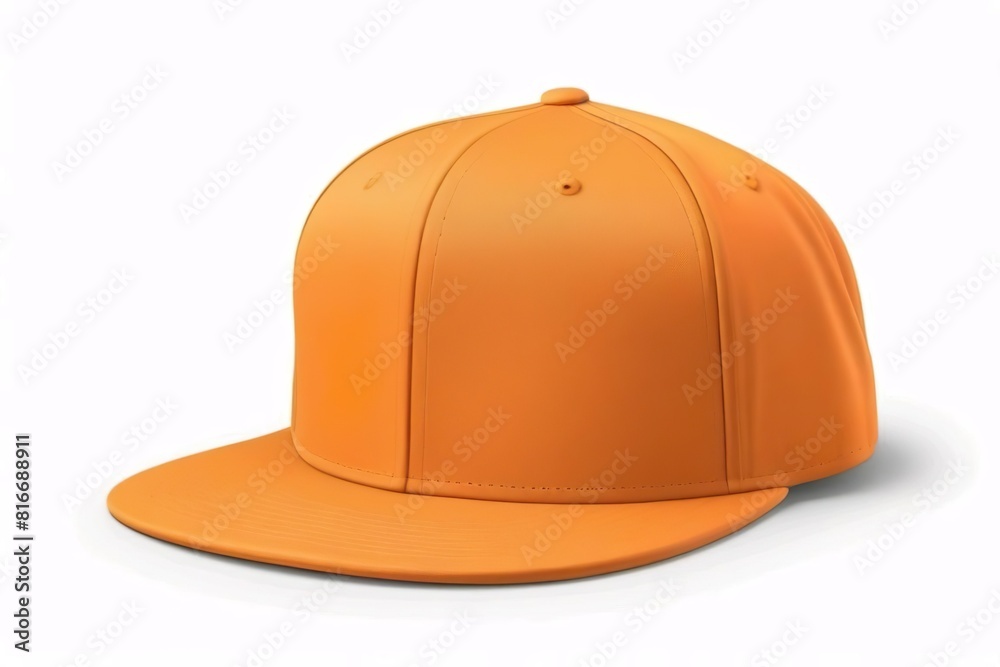 Fototapeta premium orange baseball cap. snapback hat. front view. isolated on white background. for mockups and branding identity