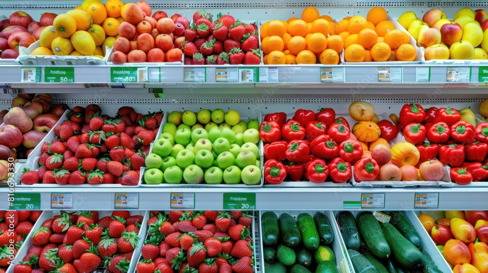 fresh fruits and vegetables Clean, there are spaces. white background fresh fruits and vegetables Clean, there are spaces. white background